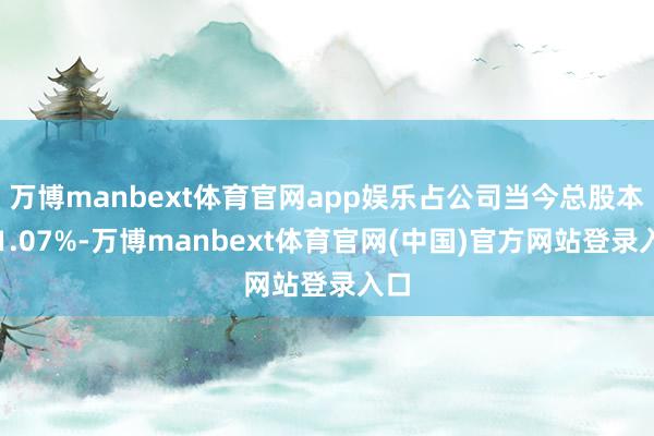 万博manbext体育官网app娱乐占公司当今总股本的1.07%-万博manbext体育官网(中国)官方网站登录入口