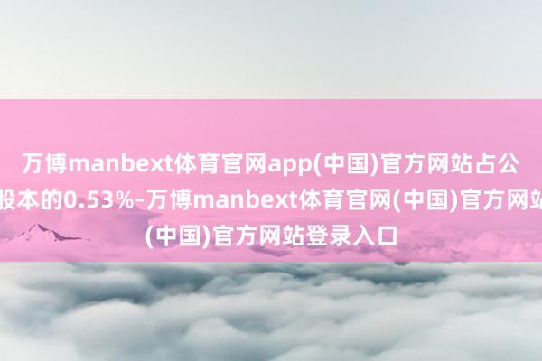 万博manbext体育官网app(中国)官方网站占公司刻下总股本的0.53%-万博manbext体育官网(中国)官方网站登录入口