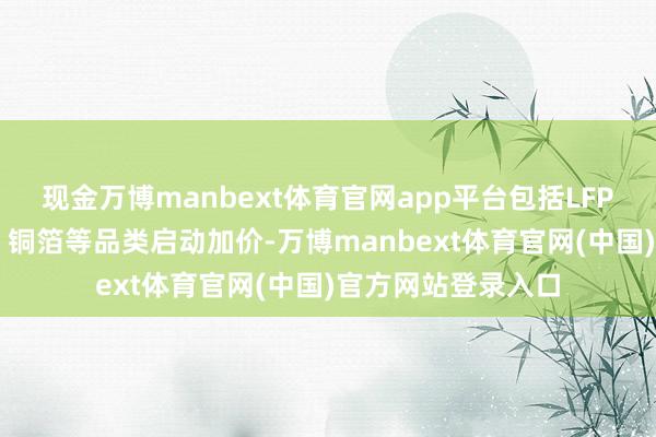 现金万博manbext体育官网app平台包括LFP正极、负极、6F、铜箔等品类启动加价-万博manbext体育官网(中国)官方网站登录入口