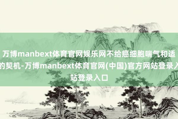 万博manbext体育官网娱乐网不给癌细胞喘气和适合的契机-万博manbext体育官网(中国)官方网站登录入口