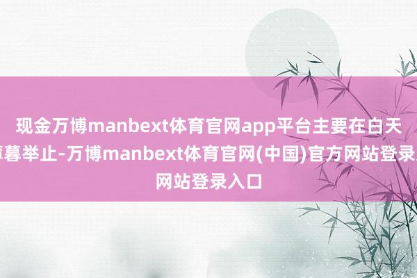 现金万博manbext体育官网app平台主要在白天至薄暮举止-万博manbext体育官网(中国)官方网站登录入口