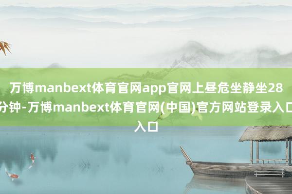 万博manbext体育官网app官网上昼危坐静坐28分钟-万博manbext体育官网(中国)官方网站登录入口